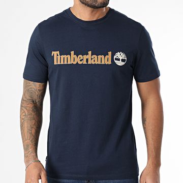 Timberland - Maglietta con logo lineare A5UPQ Blu navy