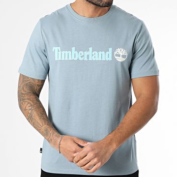 Timberland - Maglietta con logo lineare A5UPQ Azzurro