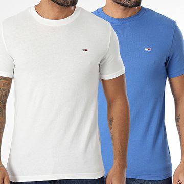 Tommy Jeans - Set di 2 magliette in jersey 0687 bianco blu reale