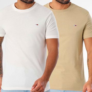 Tommy Jeans - Set di 2 magliette in jersey 0687 Bianco Beige