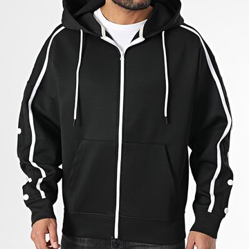 Classic Series - Felpa nera con cappuccio e zip