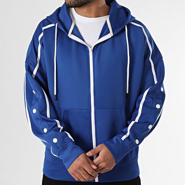 Classic Series - Felpa con cappuccio con zip blu navy