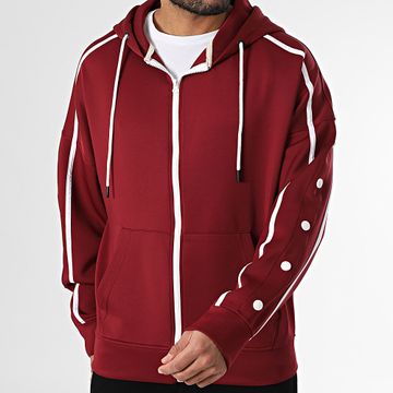 Classic Series - Felpa con cappuccio e zip Bordeaux