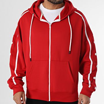 Classic Series - Felpa con cappuccio e zip rossa