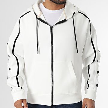 Classic Series - Felpa bianca con cappuccio e zip