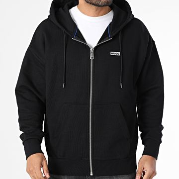 Blu Hugo - Felpa oversize con cappuccio e zip Nardimez 50520017 Nero