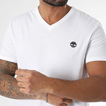 Timberland - Maglietta slim con scollo a V A2BPT Bianco