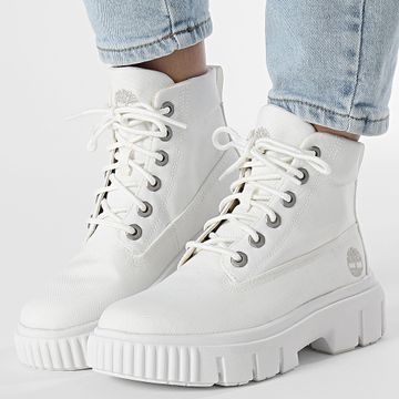Timberland - Stivali Donna Greyfield Mid Lace Boot A2JFQ White De Blanc