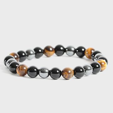 California Jewels - Bracciale cammello nero argento