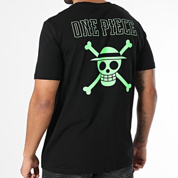 One Piece - Maglietta oversize a colori ibridi Nero Verde Fluo