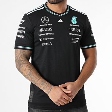 Adidas Sportswear - Maglietta Mercedes AMG a righe JY2607 Nero