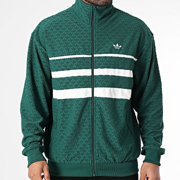 Adidas Originals - Q12 Giacca con zip a righe Monogram JD0696 Verde