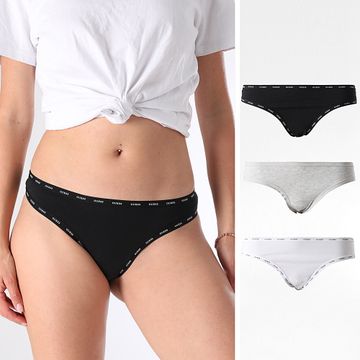 Guess - Set di 3 infradito da donna O5RG13-K6YW1 Nero Grigio Bianco