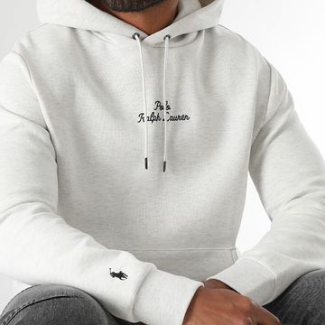 Polo Ralph Lauren - Felpa con cappuccio con logo ricamato Ecru Chiné