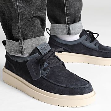 Clarks - Scarpe Polden Moc Navy in pelle scamosciata