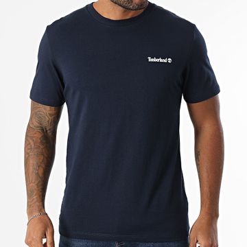 Timberland - Maglietta con stampa del logo lineare A5QQT blu navy