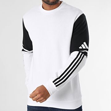 Adidas Sportswear - Felpa girocollo a righe SQ25 JD2959 Bianco Nero
