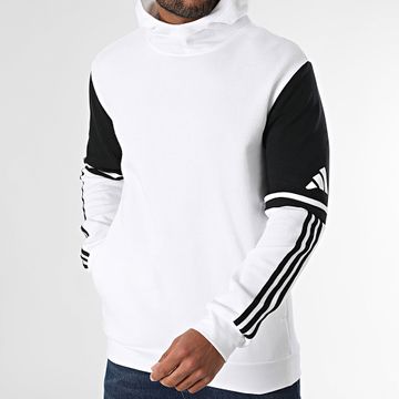 Adidas Sportswear - Felpa con cappuccio a righe SQ25 JD2976 Bianco Nero