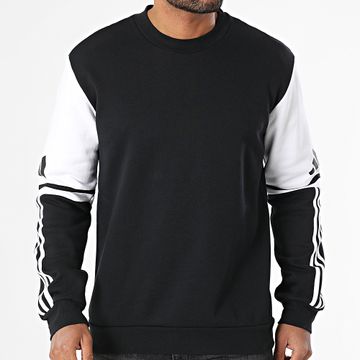 Adidas Sportswear - Felpa girocollo con strisce SQ25 JE2780 Nero Bianco