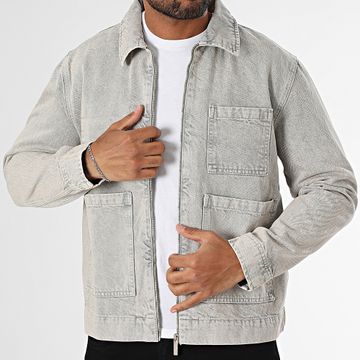 ADJ - 324 Giacca Jean con zip grigia