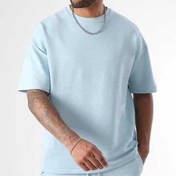 LBO - Tee Shirt Large Textured 3766 Blu chiaro