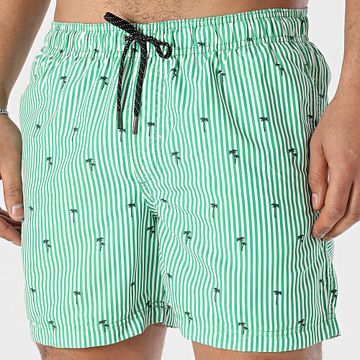 Produkt - Pantaloncini da bagno Cole Print White Green Stripe