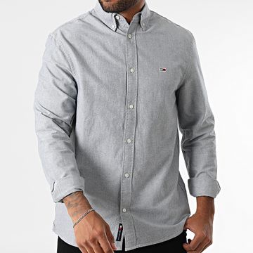 Tommy Jeans - Camicia Oxford a maniche lunghe 1298 grigio erica