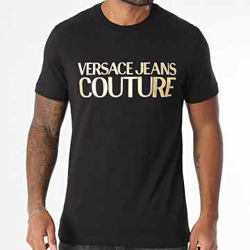 Versace Jeans Couture - Maglietta Logo Institut 78GAHT05-CJ00T Nero Oro