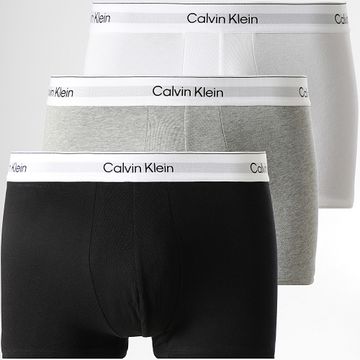 Calvin Klein - Set di 3 boxer NB4392 Bianco Grigio Heather Nero