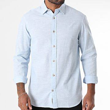 Jack And Jones - Camicia estiva a maniche lunghe blu chiaro