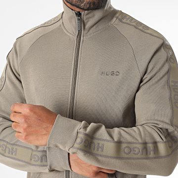 HUGO - Liam Stripe Zip Sweat 50540933 Taupe