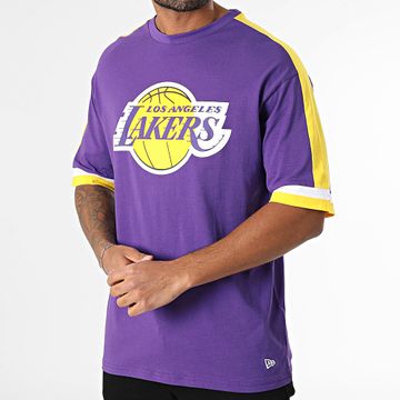New Era - Maglietta dei Los Angeles Lakers 60596252 Viola Giallo Bianco