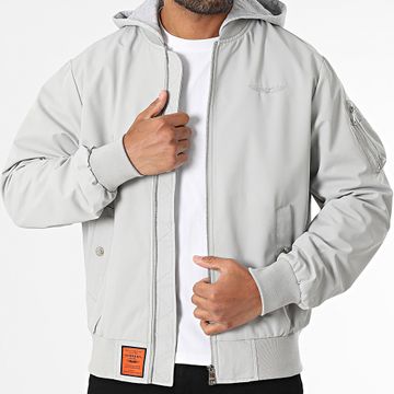 Bombers Original - Giacca bomber con cappuccio Gower Grigio chiaro