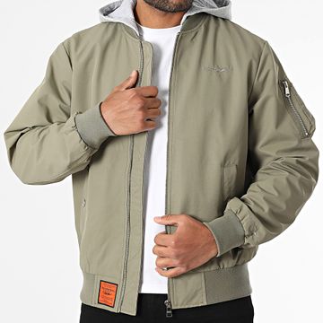 Bombers Original - Giacca bomber con cappuccio Gower Verde Khaki