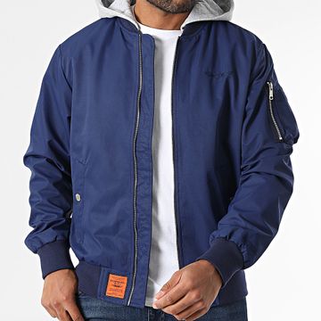 Bombers Original - Gower - Giacca bomber con cappuccio blu navy