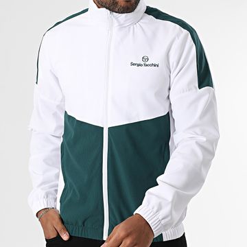 Sergio Tacchini - Giardino 41009 Giacca con zip e cappuccio bianco verde scuro