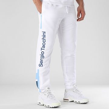 Sergio Tacchini - Denso 41124 Pantaloni da jogging a bande bianche e azzurre