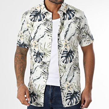 Jack And Jones - Camicia a maniche corte Hawaii Bianco Verde Blu