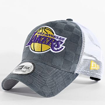 New Era - Cappello Trucker Tonal Check LA Lakers 60595261 Grigio Antracite Bianco