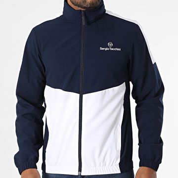 Sergio Tacchini - Giardino 41009 Giacca con zip e cappuccio blu navy bianco