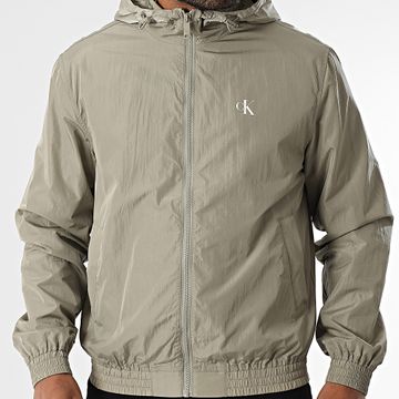 Calvin Klein - 7254 Giacca con zip e cappuccio verde kaki