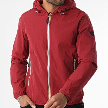 Kymaxx - Giacca a vento con zip e cappuccio Bordeaux
