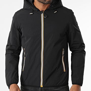 Kymaxx - Giacca a vento con zip e cappuccio nero