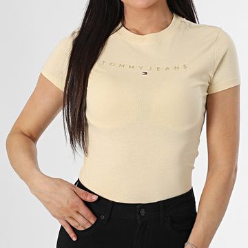 Tommy Jeans - Tee lineare tonale da donna 0315 Giallo chiaro