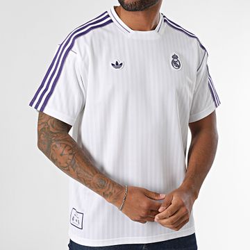 Adidas Originals - Maglietta Real Madrid a righe JF2581 Bianco Viola
