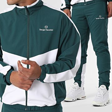 Sergio Tacchini - Giardino 41008 Tuta da ginnastica verde scuro a righe bianche