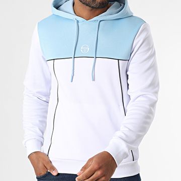 Sergio Tacchini - Deriva 41016 Felpa con cappuccio bianco azzurro