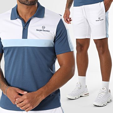 Sergio Tacchini - Alata Bianco Blu Navy Polo a maniche corte Set da jogging