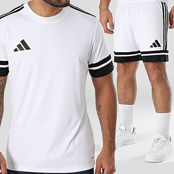 Adidas Sportswear - Squa 25 Set di maglietta e pantaloncini da jogging JG5835 JH3412 Bianco Nero