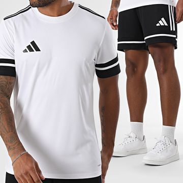 Adidas Sportswear - Squa 25 Set di maglietta e pantaloncini da jogging JG5835 JN5469 Bianco Nero